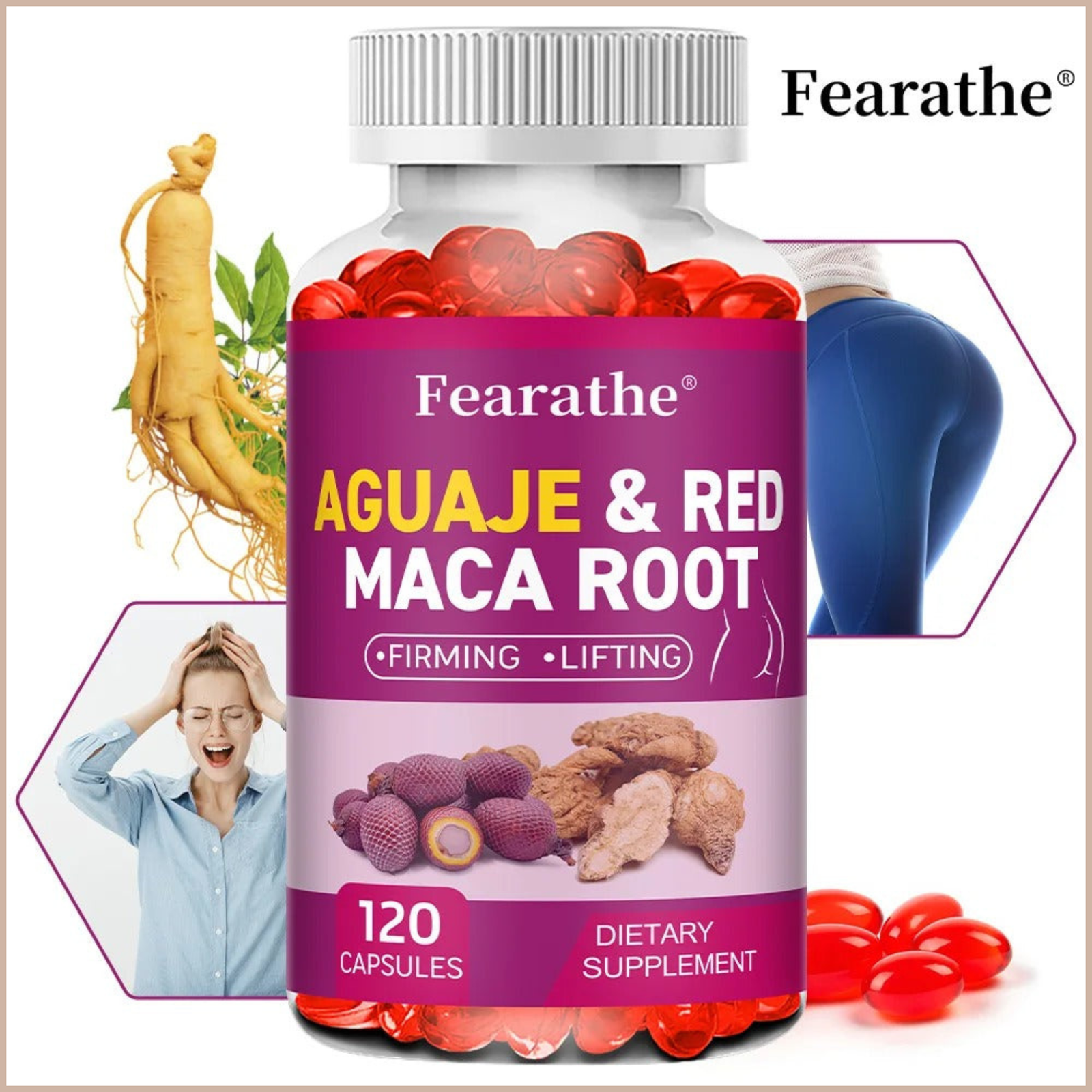 Organic Aguaje & Red Maca Root Capsules – Women’s Wellness, Body Balance, Energy & Immune Support – 120 Count - Image 2