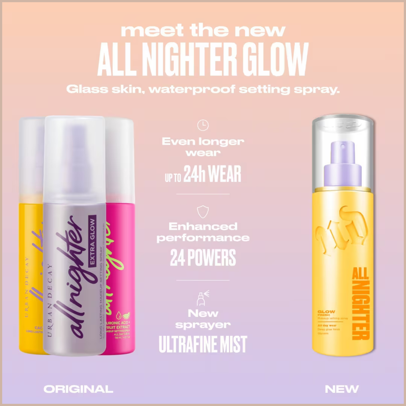 All Nighter Waterproof Glow Setting Spray – 24HR Makeup Hold, Glass-Skin Glow & Hydrating Finish - Image 3