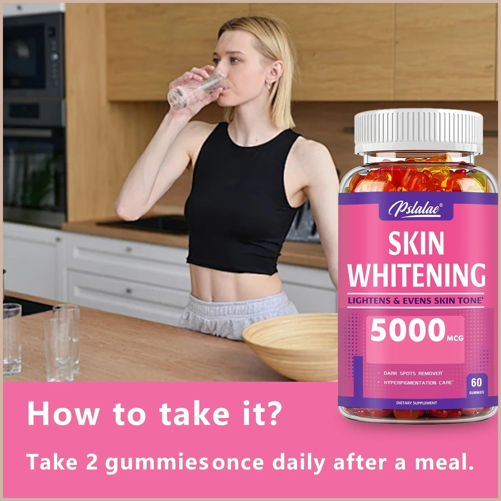 Skin Brightening Gummies – Tone, Antioxidant & Anti-Aging Support – L-Glutathione, Lemon & Cinnamon – 60 Gummies - Image 4