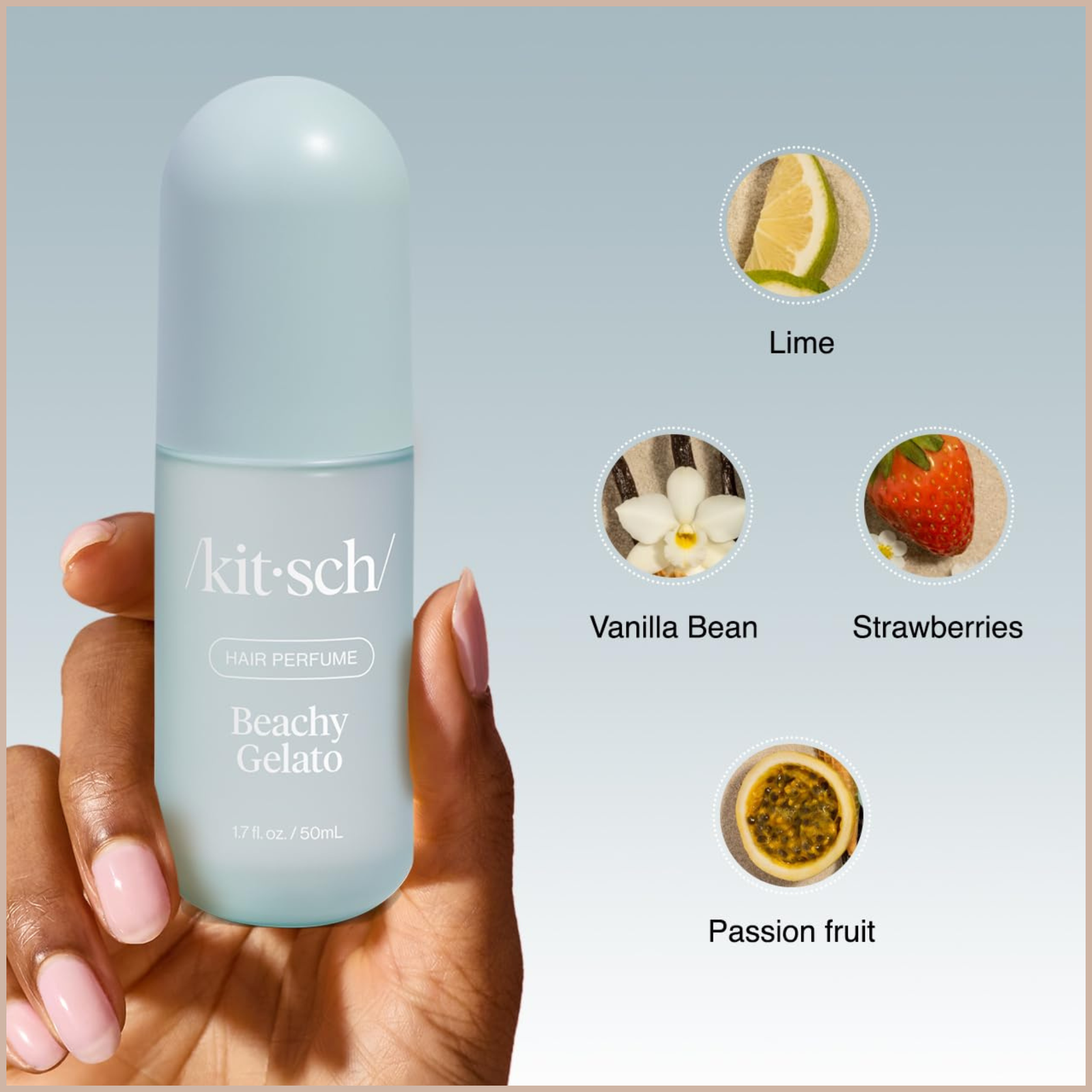 Hair Perfume for Women – Beachy Gelato Hair & Body Mist with Tropical Citrus, Vanilla Bean & Patented Odor-Eliminating Technology – 50ml - Image 6