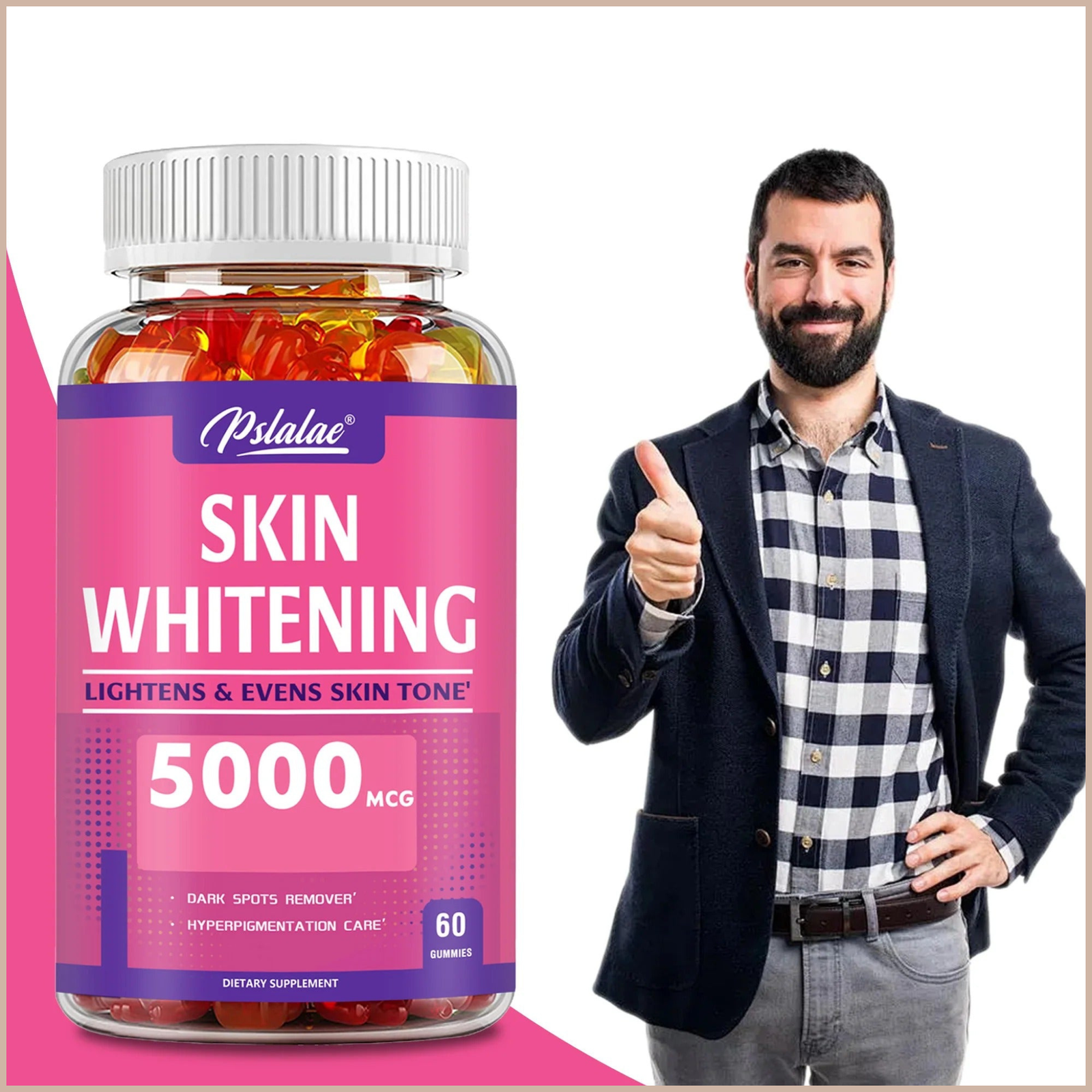 Skin Brightening Gummies – Tone, Antioxidant & Anti-Aging Support – L-Glutathione, Lemon & Cinnamon – 60 Gummies - Image 5