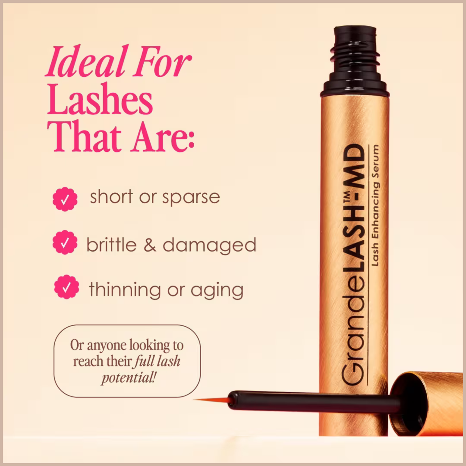 GrandeLASH-MD Lash Enhancing Serum – 6 Month Supply – Longer, Thicker & Healthier-Looking Lashes - Image 5