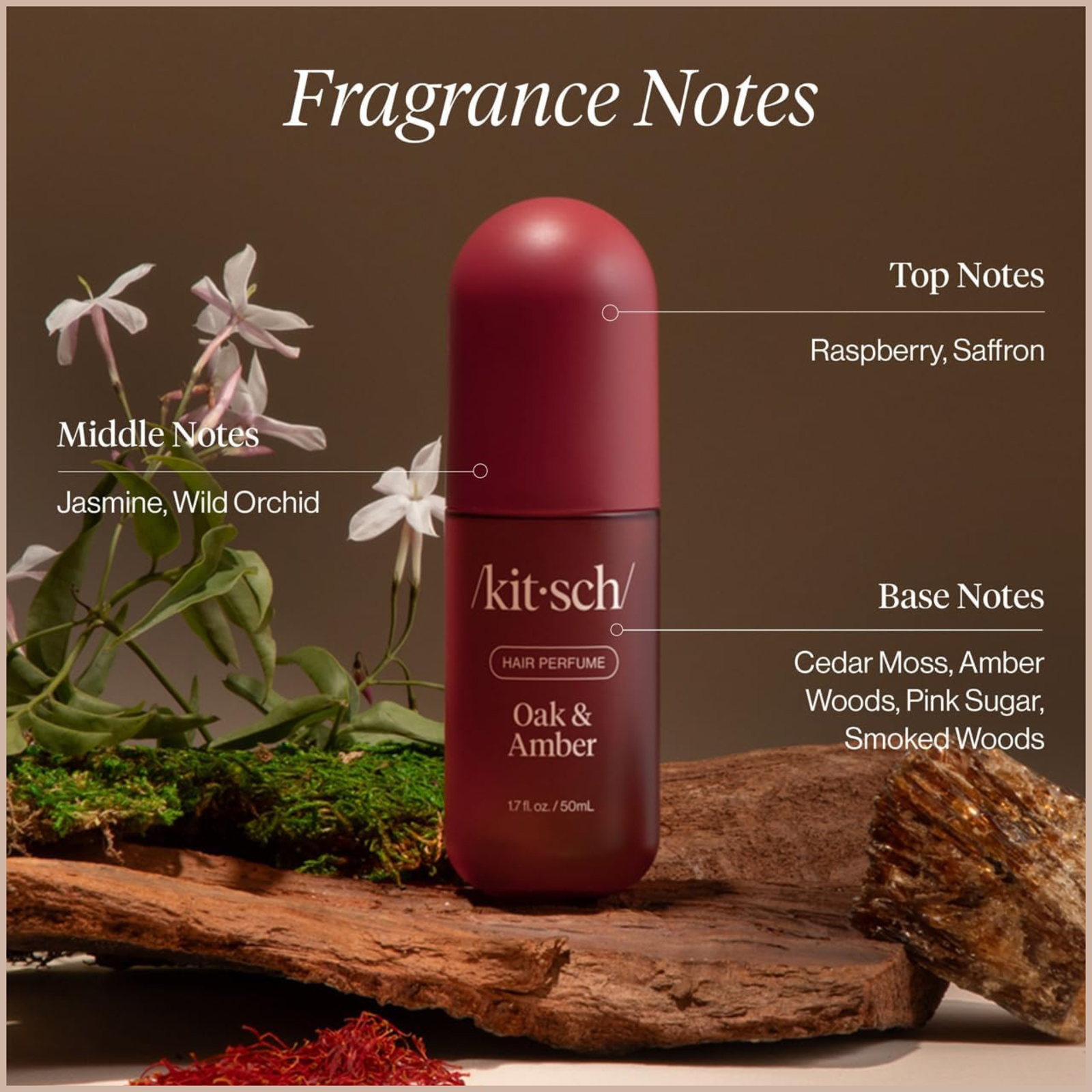 Hair Perfume for Women – Oak & Amber Hair & Body Mist with Patented Odor-Eliminating Technology – Berries, Jasmine, Oak & Amber – 50ml - Image 6