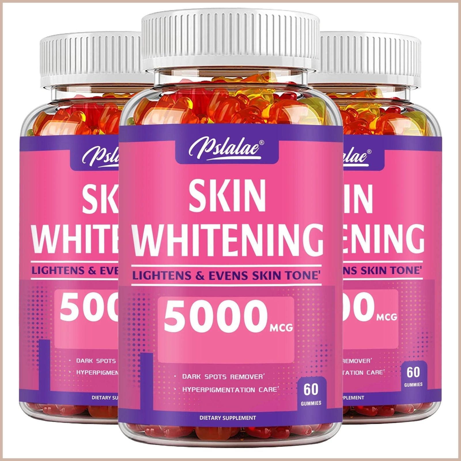 Skin Brightening Gummies – Tone, Antioxidant & Anti-Aging Support – L-Glutathione, Lemon & Cinnamon – 60 Gummies - Image 6