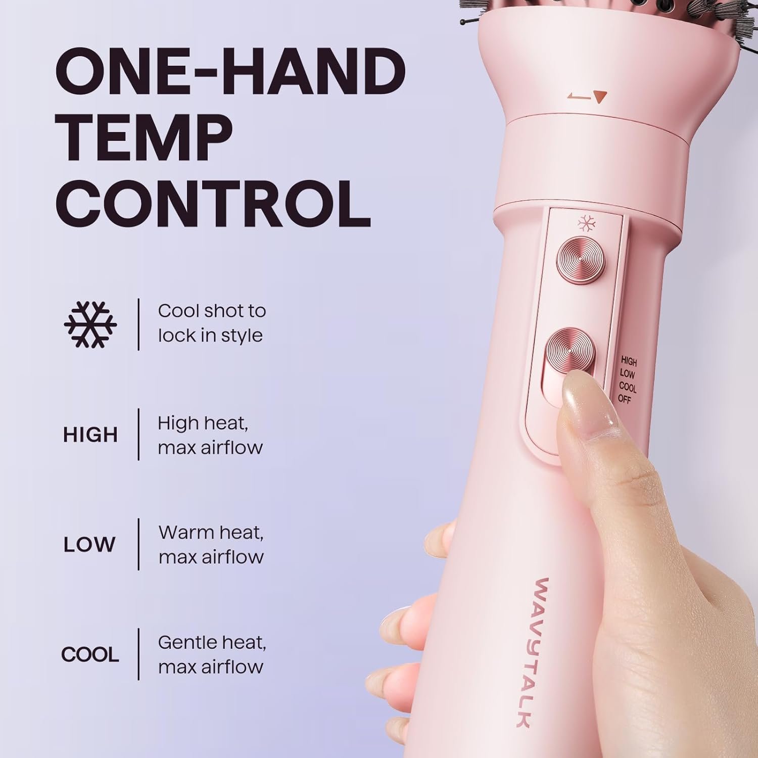 Wavytalk Air Sculpt 5-in-1 Hot Air Brush Set – Blow Dryer Brush, Volumizer, Diffuser & Multi Hair Styler – Pink - Image 4