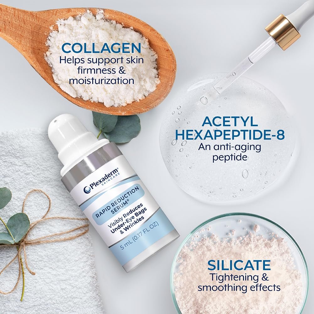 Plexaderm Rapid Reduction Eye Serum – Temporary Under-Eye Smoothing Serum for Bags, Fine Lines, Wrinkles, Dark Circles & Crow’s Feet – Pump - Image 2