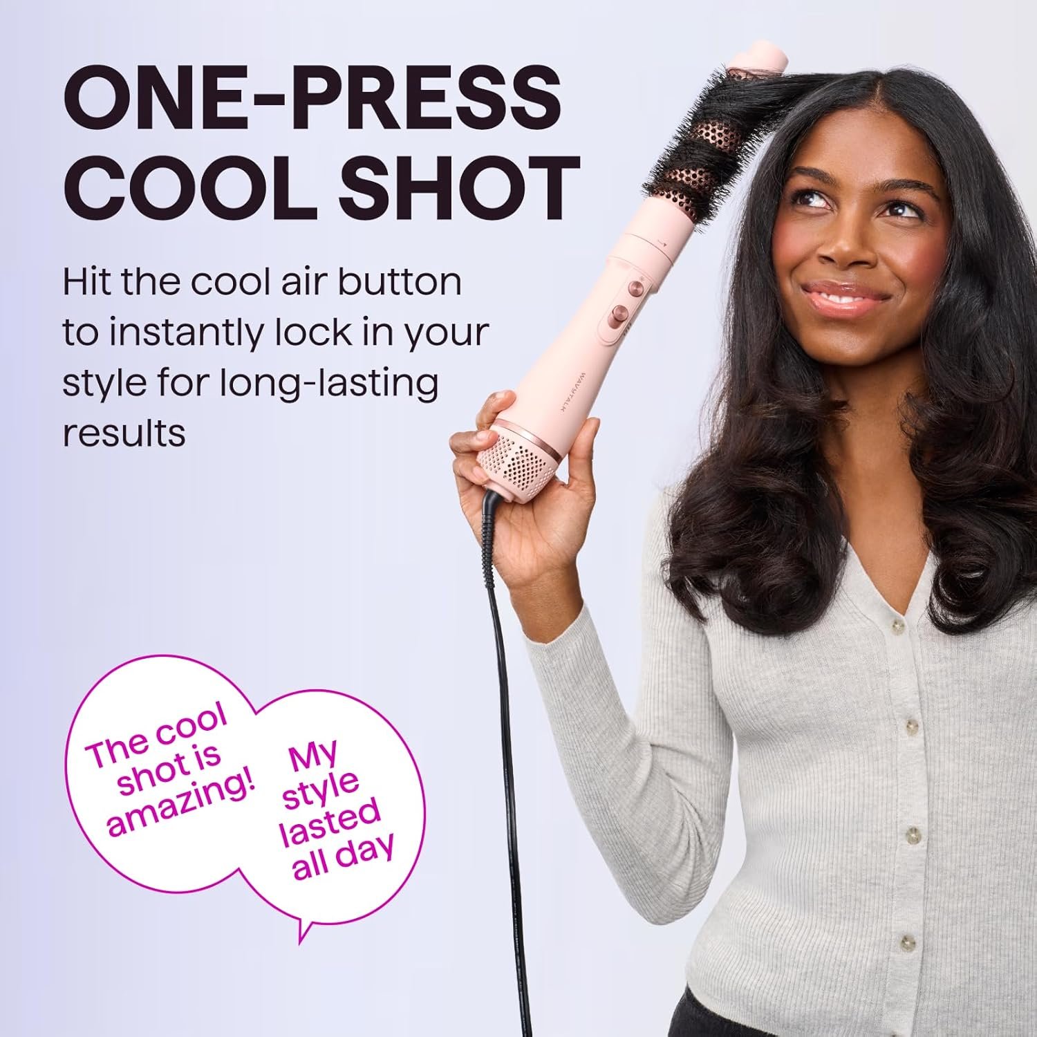 Wavytalk Air Sculpt 5-in-1 Hot Air Brush Set – Blow Dryer Brush, Volumizer, Diffuser & Multi Hair Styler – Pink - Image 2