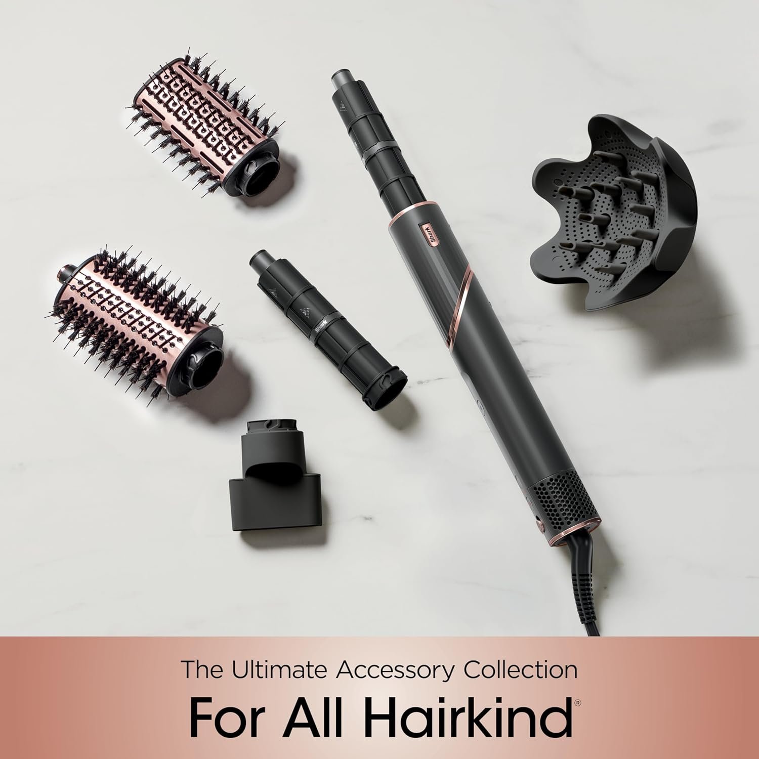 FlexStyle Hair Styling System – Portable Hair Dryer, Curler, Volumizer & Blow Dryer Brush with 6 Styling Tools – Black / HD440BK - Image 12