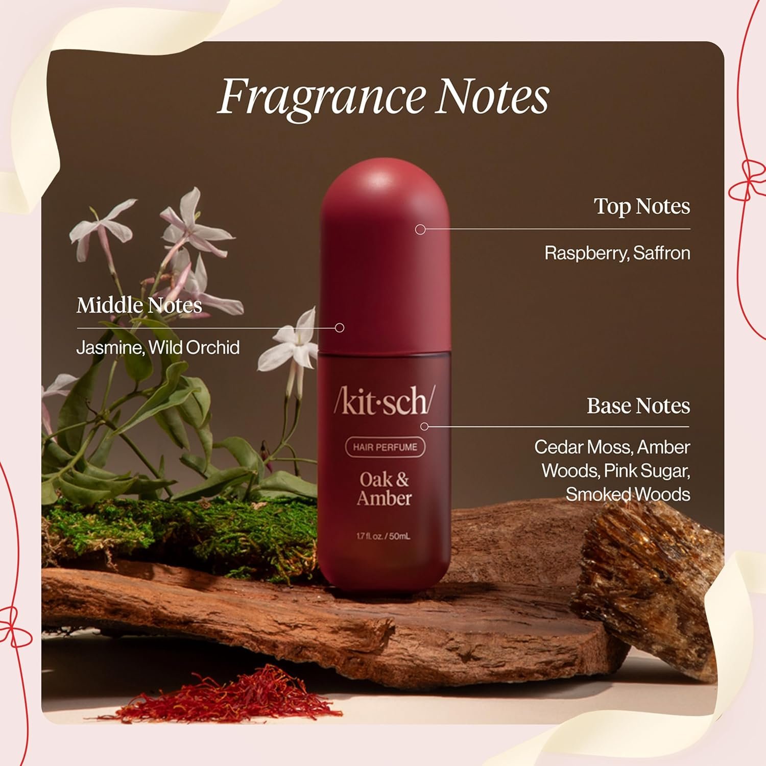Kitsch Hair Perfume for Women Set (2 x 50mL) – Warm Sugar & Oak + Amber Hair & Body Mist, Odor-Eliminating Hair Fragrance Spray, Long-Lasting Fresh Scent, Vegan & Cruelty-Free - Image 4
