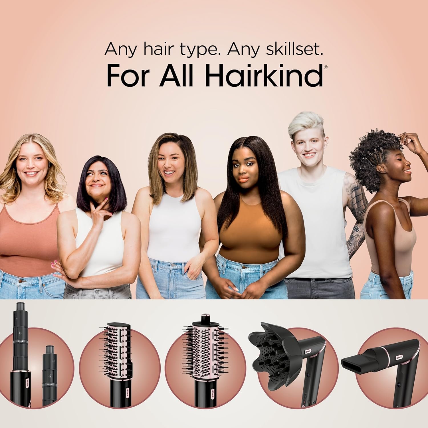 FlexStyle Hair Styling System – Portable Hair Dryer, Curler, Volumizer & Blow Dryer Brush with 6 Styling Tools – Black / HD440BK - Image 13