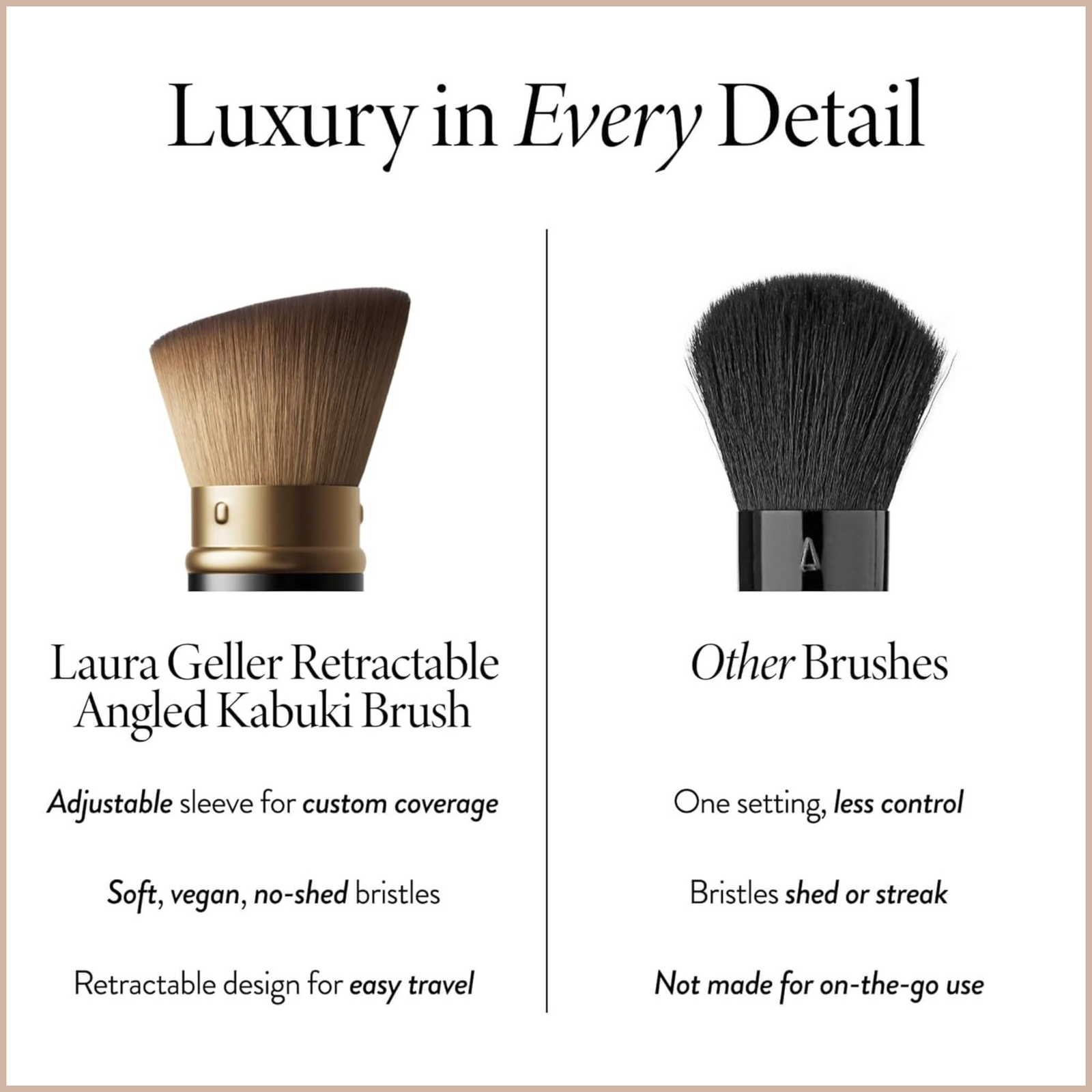 Retractable Angled Kabuki Brush – Cruelty-Free Vegan Makeup Brush for Cream, Liquid & Powder Products - Image 8