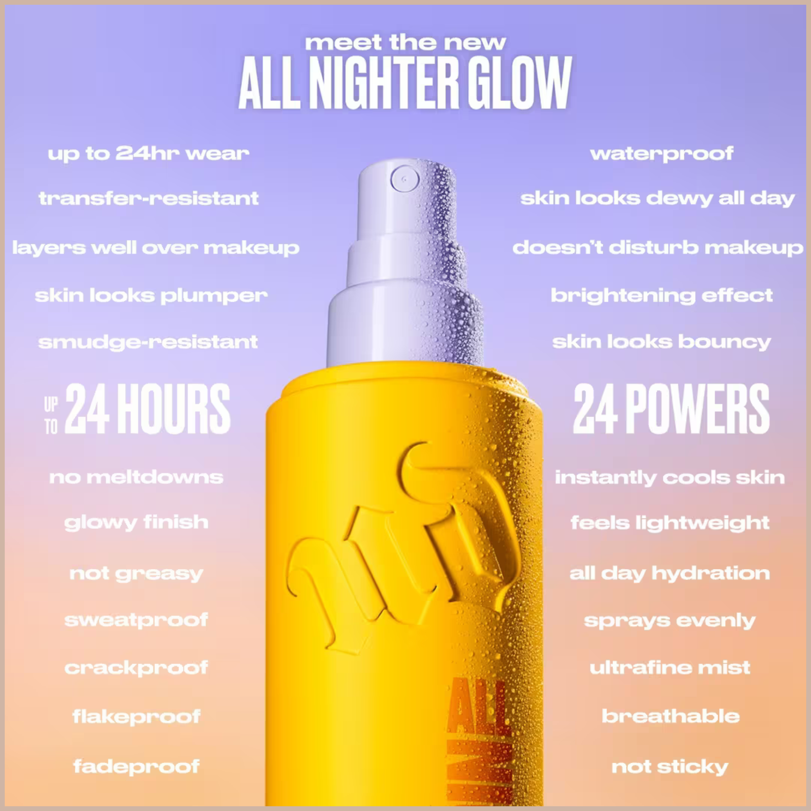All Nighter Waterproof Glow Setting Spray – 24HR Makeup Hold, Glass-Skin Glow & Hydrating Finish - Image 8