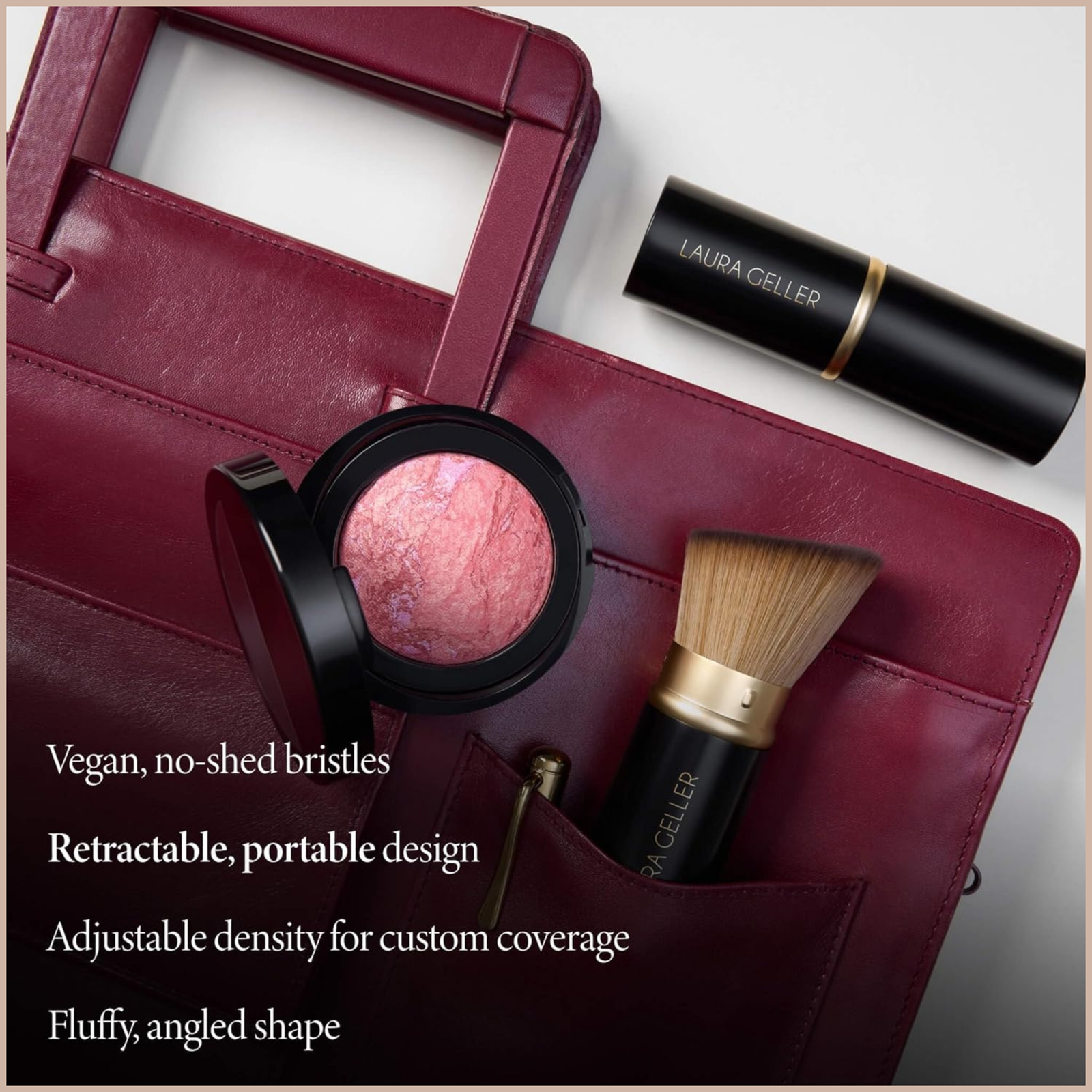 Retractable Angled Kabuki Brush – Cruelty-Free Vegan Makeup Brush for Cream, Liquid & Powder Products - Image 9