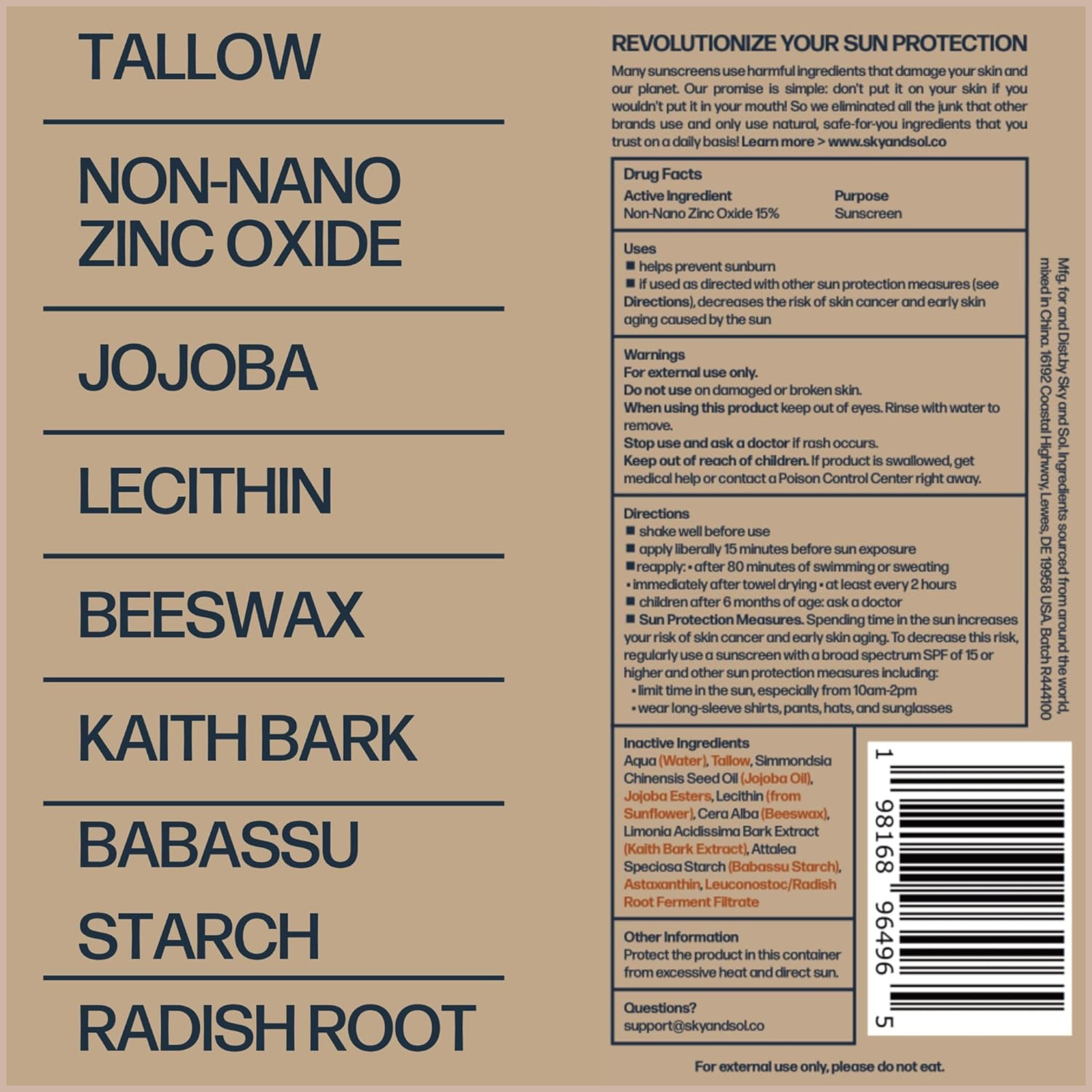Mineral SPF 30 Sunscreen with Tallow & Zinc Oxide for Moisturizing UV Protection - Image 6