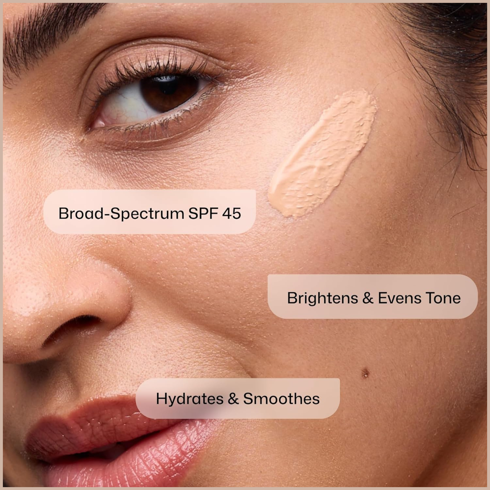 Tinted Face Moisturizer SPF 45 with Peptides & Vitamin C for Anti-Aging, Brightening & Hydration - Image 4