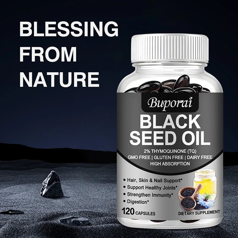 Black Seed Oil Wellness Support Capsules, 60 Count - Image 3